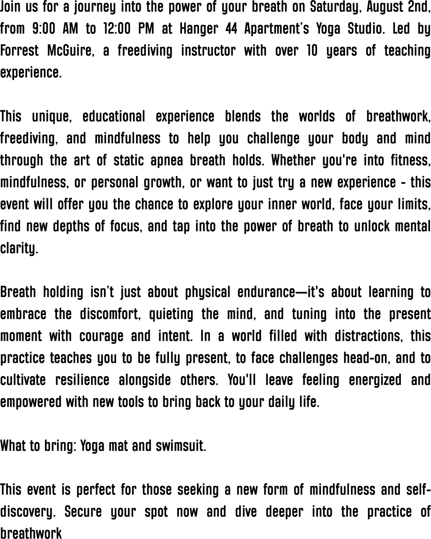 Calm Under Pressure: Training Presence Through Breath Holds